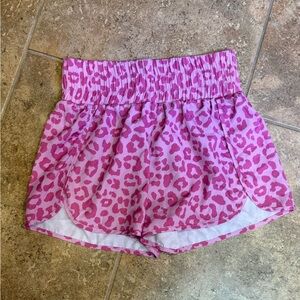 Pink Lily Vibrant Pink Leopard Athletic Shorts